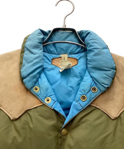 RockyMountainFeatherBed（ロッキーマウンテンフェザーベッド）RockyMountainFeatherBed (ロッキーマウンテンフェザーベッド) 70S ダウンベスト オリーブ×ベージュ サイズ:SIZE 42の古着・服飾アイテム