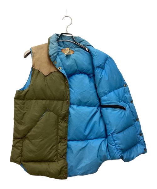 RockyMountainFeatherBed（ロッキーマウンテンフェザーベッド）RockyMountainFeatherBed (ロッキーマウンテンフェザーベッド) 70S ダウンベスト オリーブ×ベージュ サイズ:SIZE 42の古着・服飾アイテム
