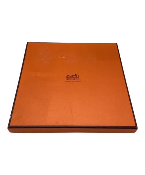 HERMES（エルメス）HERMES (エルメス) LES TUILERIES チュイルリー公園 シルクスカーフ カレ90 ブルー×ゴールドの古着・服飾アイテム