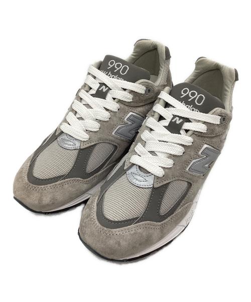 NEW BALANCE（ニューバランス）NEW BALANCE (ニューバランス) ローカットスニーカー 990v2 グレー×ホワイト サイズ:SIZE 27cmの古着・服飾アイテム