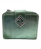 FENDIフェンディ）の古着「2つ折り財布」｜メタリックグリーン