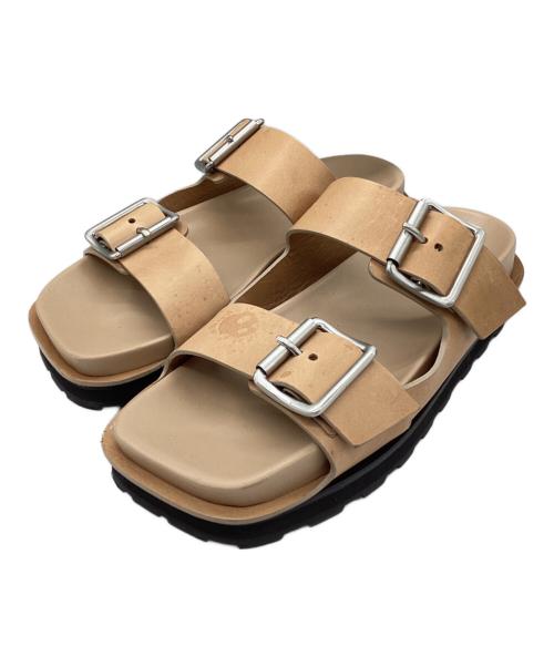JIL SANDER（ジルサンダー）JIL SANDER (ジルサンダー) バックルレザーサンダル ベージュ サイズ:41の古着・服飾アイテム