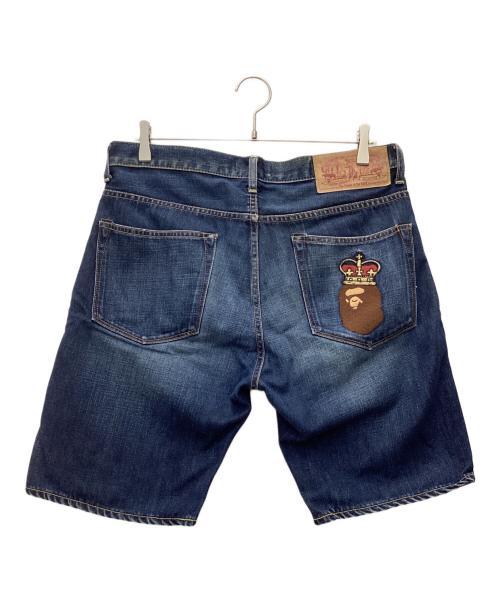 A BATHING APE（ア ベイシング エイプ）A BATHING APE (ア ベイシング エイプ) デニムハーフパンツ ブルー サイズ:SIZE Mの古着・服飾アイテム