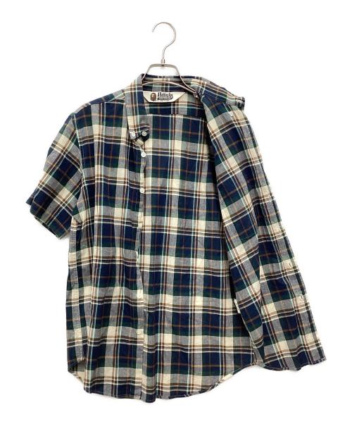 A BATHING APE（ア ベイシング エイプ）A BATHING APE (ア ベイシング エイプ) 半袖チェックシャツ マルチカラー サイズ:SIZE Mの古着・服飾アイテム