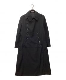 yohji yamamoto+noir（ヨウジヤマモトプリュスノアール）の古着「POUR HOMME WOOL GABARDINE SMOOTH COAT TeroTero Coat」｜ブラック