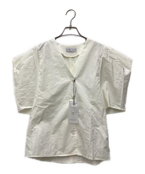 RIM.ARK（リムアーク）RIM.ARK (リムアーク) Volume sleeve v-neck SH タグ付 ホワイト サイズ:SIZE Freeの古着・服飾アイテム