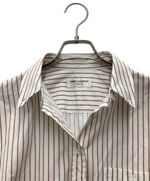 Saint Laurent Paris（サンローランパリ）Saint Laurent Paris (サンローランパリ) 長袖ボタンダウンシャツ ブラウン サイズ:SIZE 36の古着・服飾アイテム