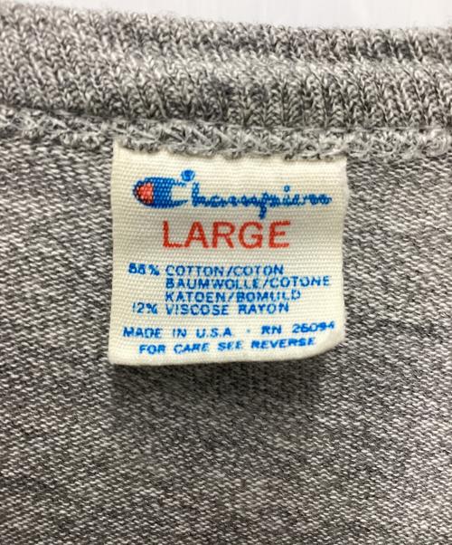 Champion（チャンピオン）Champion (チャンピオン) 推定80s 半袖カットソー グレー サイズ:SIZE Lの古着・服飾アイテム