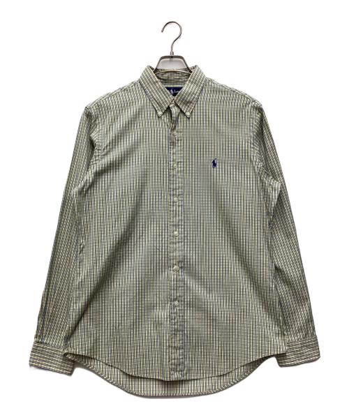POLO RALPH LAUREN（ポロ・ラルフローレン）POLO RALPH LAUREN (ポロ・ラルフローレン) ボタンダウンシャツ 古着 推定90s~ ベージュ サイズ:SIZE Lの古着・服飾アイテム