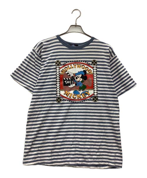 HOLLOOW MICKEY（-）HOLLOOW MICKEY (-) 半袖カットソー MADE IN USA スカイブルー サイズ:SIZE 不明の古着・服飾アイテム