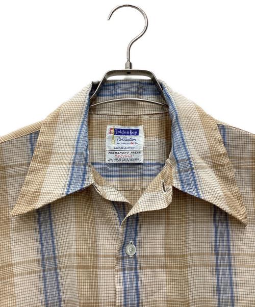 golden key（ゴールデンキー）Golden Key (ゴールデンキー) 推定70s 半袖シャツ ブラウン サイズ:SIZE Mの古着・服飾アイテム