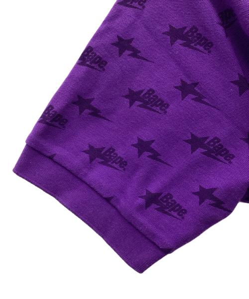 A BATHING APE（ア ベイシング エイプ）A BATHING APE (ア ベイシング エイプ) 半袖ポロシャツ パープル サイズ:SIZE Mの古着・服飾アイテム