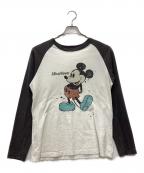 DISNEYディズニー）の古着「ラグランTシャツ 00s」｜ブラック×ホワイト