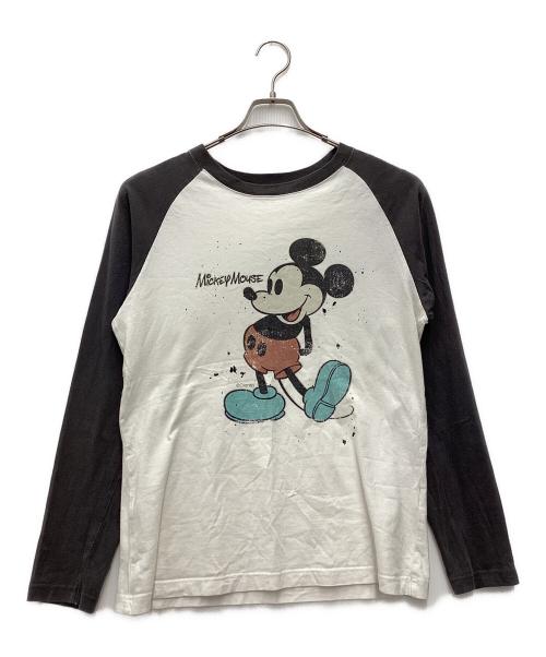 DISNEY（ディズニー）Disney (ディズニー) ラグランTシャツ 00s ブラック×ホワイト サイズ:SIZE Mの古着・服飾アイテム