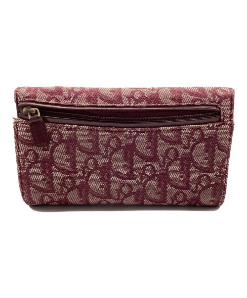 Christian Dior（クリスチャン ディオール）Christian Dior (クリスチャン ディオール) オブリークジャガードデニム 3つ折り財布 トロッター レッドの古着・服飾アイテム
