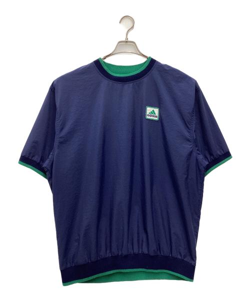 adidas（アディダス）adidas (アディダス) ナイロンプルオーバー 90s ネイビー×グリーン サイズ:SIZE Lの古着・服飾アイテム