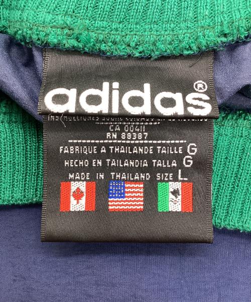 adidas（アディダス）adidas (アディダス) ナイロンプルオーバー 90s ネイビー×グリーン サイズ:SIZE Lの古着・服飾アイテム