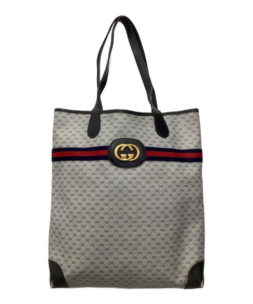 GUCCI（グッチ）GUCCI (グッチ) トートバッグ OLD GUCCI グレー×ブラックの古着・服飾アイテム