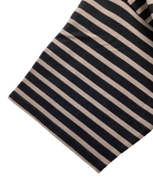 MARKA（マーカ）MARKA (マーカ) 半袖カットソー オーガニックコットン30/1引き揃えBD天竺ボーダー ブラウン×ブラック サイズ:SIZE Mの古着・服飾アイテム