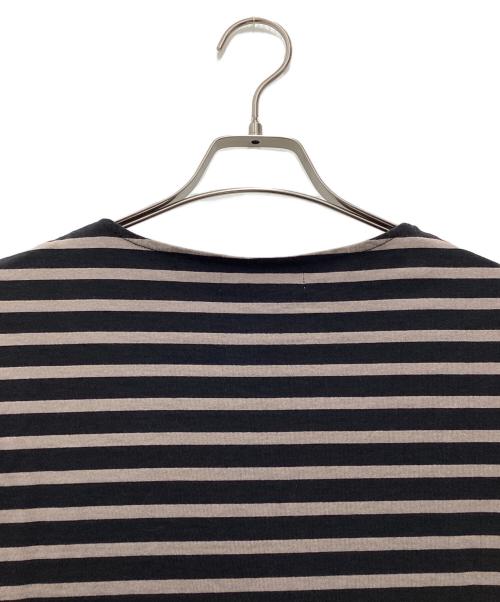 MARKA（マーカ）MARKA (マーカ) 半袖カットソー オーガニックコットン30/1引き揃えBD天竺ボーダー ブラウン×ブラック サイズ:SIZE Mの古着・服飾アイテム