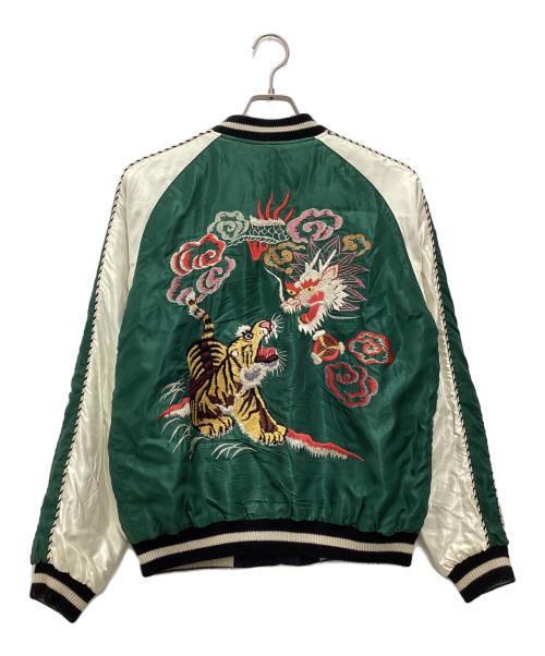 東洋エンタープライズ（トウヨウエンタープライズ）東洋エンタープライズ (トウヨウエンタープライズ) AVIREX (アヴィレックス) SUKA JACKET 50th JAPAN MAP グリーン×ブラック サイズ:SIZE Mの古着・服飾アイテム