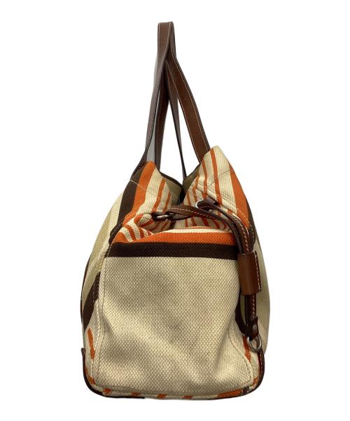 MIU MIU（ミュウミュウ）MIU MIU (ミュウミュウ) トートバッグ ブラウン×ベージュの古着・服飾アイテム