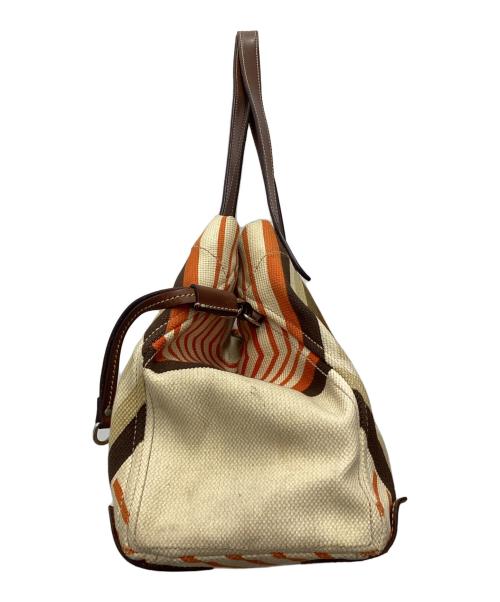 MIU MIU（ミュウミュウ）MIU MIU (ミュウミュウ) トートバッグ ブラウン×ベージュの古着・服飾アイテム