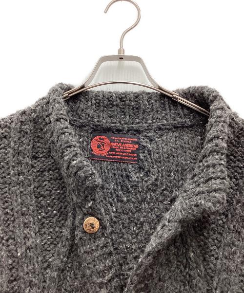 NATIVE AMERICAN（ネイティブアメリカン）NATIVE AMERICAN (ネイティブアメリカン) 厚手カーディガン グレー サイズ:SIZE Lの古着・服飾アイテム