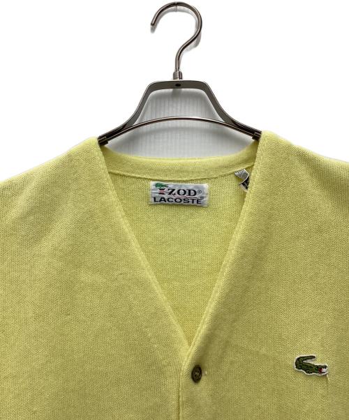 LACOSTE（ラコステ）LACOSTE (ラコステ) 薄手カーディガン 70s VINTAGE イエロー サイズ:SIZE XLの古着・服飾アイテム