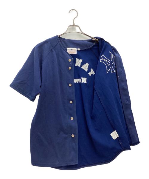 MLB（エムエルビー）MLB (エムエルビー) ゲームシャツ 90s ネイビー サイズ:SIZE Mの古着・服飾アイテム