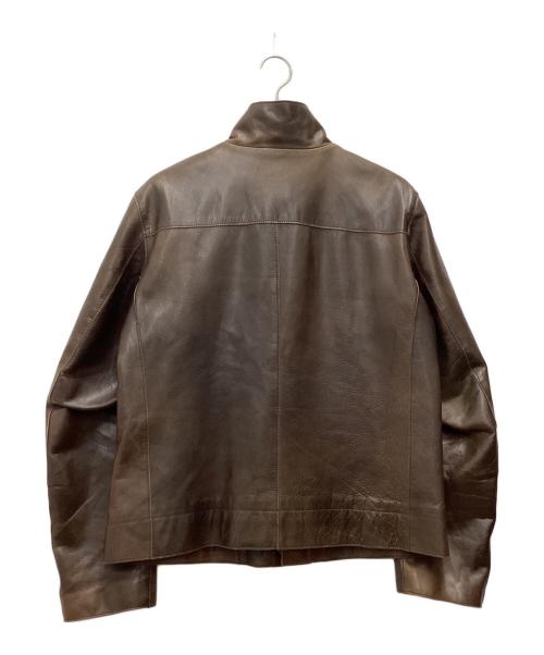 C.P COMPANY（シーピーカンパニー）C.P COMPANY (シーピーカンパニー) レザージャケット タグ無 ブラウン サイズ:SIZE 不明の古着・服飾アイテム