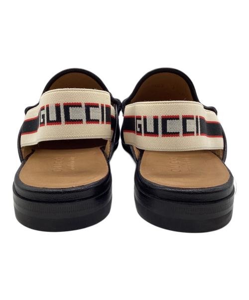 GUCCI（グッチ）GUCCI (グッチ) ホースビット ストライプ スリングバック スリッパ ローファー ブラック サイズ:SIZE6の古着・服飾アイテム