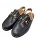 GUCCI（グッチ）の古着「ホースビット ストライプ スリングバック スリッパ ローファー」｜ブラック