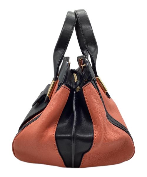 Chloe（クロエ）Chloe (クロエ) レザー 2WAYバッグ アリス オレンジ×ブラックの古着・服飾アイテム