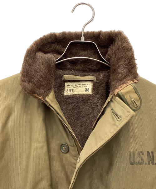 US NAVY（ユーエスネイビー）US NAVY (ユーエスネイビー) 推定40s~ CONTRACT NXsx 65911 デッキジャケット ベージュ サイズ:SIZE 38の古着・服飾アイテム