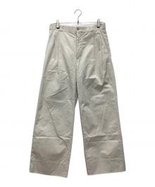 H BEAUTY&YOUTH（エイチ ビューティー&ユース）の古着「ピーチスキン2プリーツチノパンツ」｜ホワイト