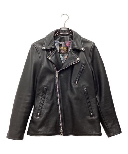 VANSON（バンソン）VANSON (バンソン) RYUJI KAMIYAMA (リュウジカミヤマ) ダブルライダースジャケット ブラック サイズ:SIZE 38の古着・服飾アイテム