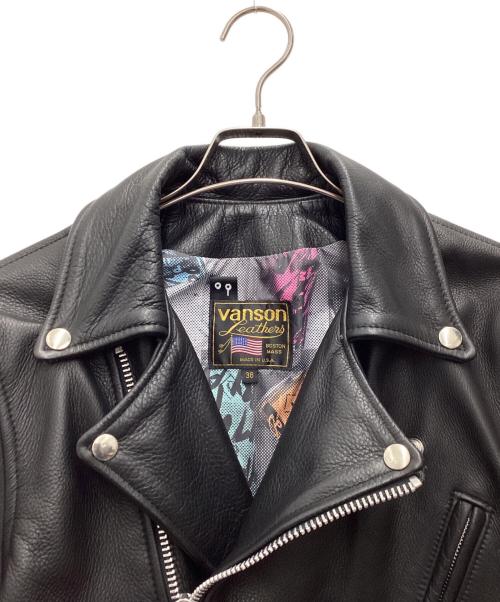VANSON（バンソン）VANSON (バンソン) RYUJI KAMIYAMA (リュウジカミヤマ) ダブルライダースジャケット ブラック サイズ:SIZE 38の古着・服飾アイテム