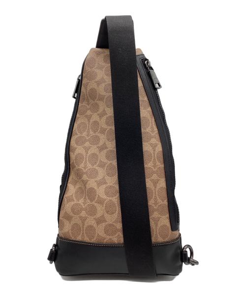 COACH（コーチ）COACH (コーチ) ドミニク クロスボディバッグ シグネチャー ベージュ×ブラックの古着・服飾アイテム