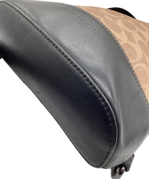 COACH（コーチ）COACH (コーチ) ドミニク クロスボディバッグ シグネチャー ベージュ×ブラックの古着・服飾アイテム