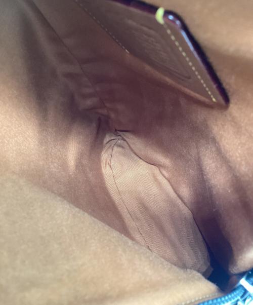 COACH（コーチ）COACH (コーチ) ドミニク クロスボディバッグ シグネチャー ベージュ×ブラックの古着・服飾アイテム