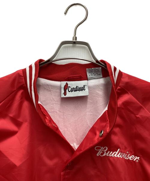 candinal（-）Candinal (-) BUDWEISER (バドワイザー) スタジアムジャケット レッド サイズ:SIZE XLの古着・服飾アイテム