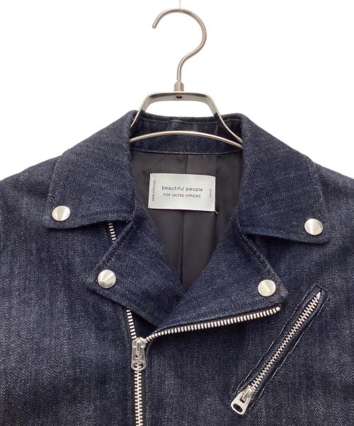 beautiful people（ビューティフルピープル）beautiful people (ビューティフルピープル) UNITED ARROWS (ユナイテッドアローズ) ダブルライダースジャケット ブラック サイズ:SIZE 140の古着・服飾アイテム