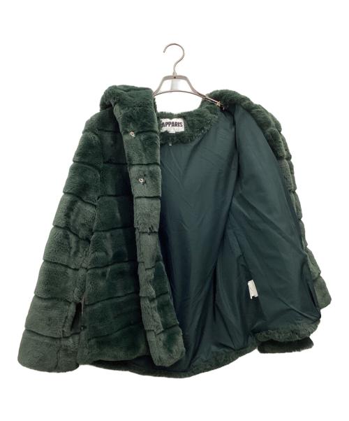 APPARIS（アパリス）apparis (アパリス) エコファーフーデッドコート グリーン サイズ:SIZE Sの古着・服飾アイテム