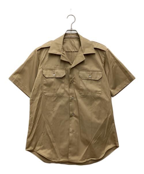 US ARMY（ユーエスアーミー）US ARMY (ユーエスアーミー) 半袖サテンシャツ ベージュ サイズ:SIZE Mの古着・服飾アイテム