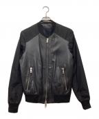 MUSHERマーシャー）の古着「レザー切替ジャケット」｜ブラック