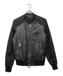 MUSHER（マーシャー）の古着「レザー切替ジャケット」｜ブラック