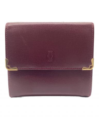 中古・古着通販】Cartier (カルティエ) 3つ折り財布 レッド｜ブランド