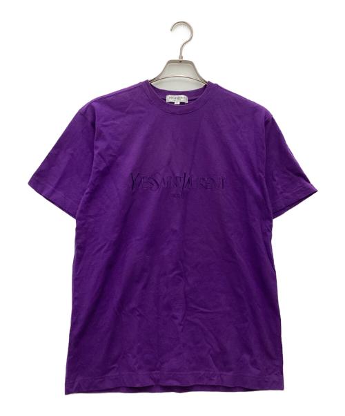 Yves Saint Laurent（イヴサンローラン）Yves Saint Laurent (イヴサンローラン) 半袖カットソー 刺繍 パープル サイズ:SIZE Sの古着・服飾アイテム