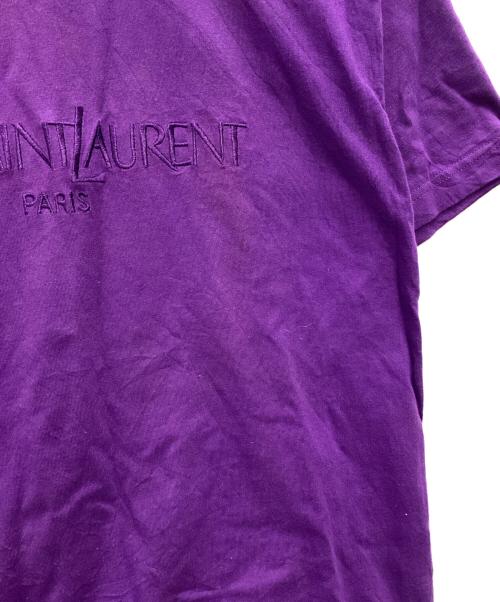 Yves Saint Laurent（イヴサンローラン）Yves Saint Laurent (イヴサンローラン) 半袖カットソー 刺繍 パープル サイズ:SIZE Sの古着・服飾アイテム